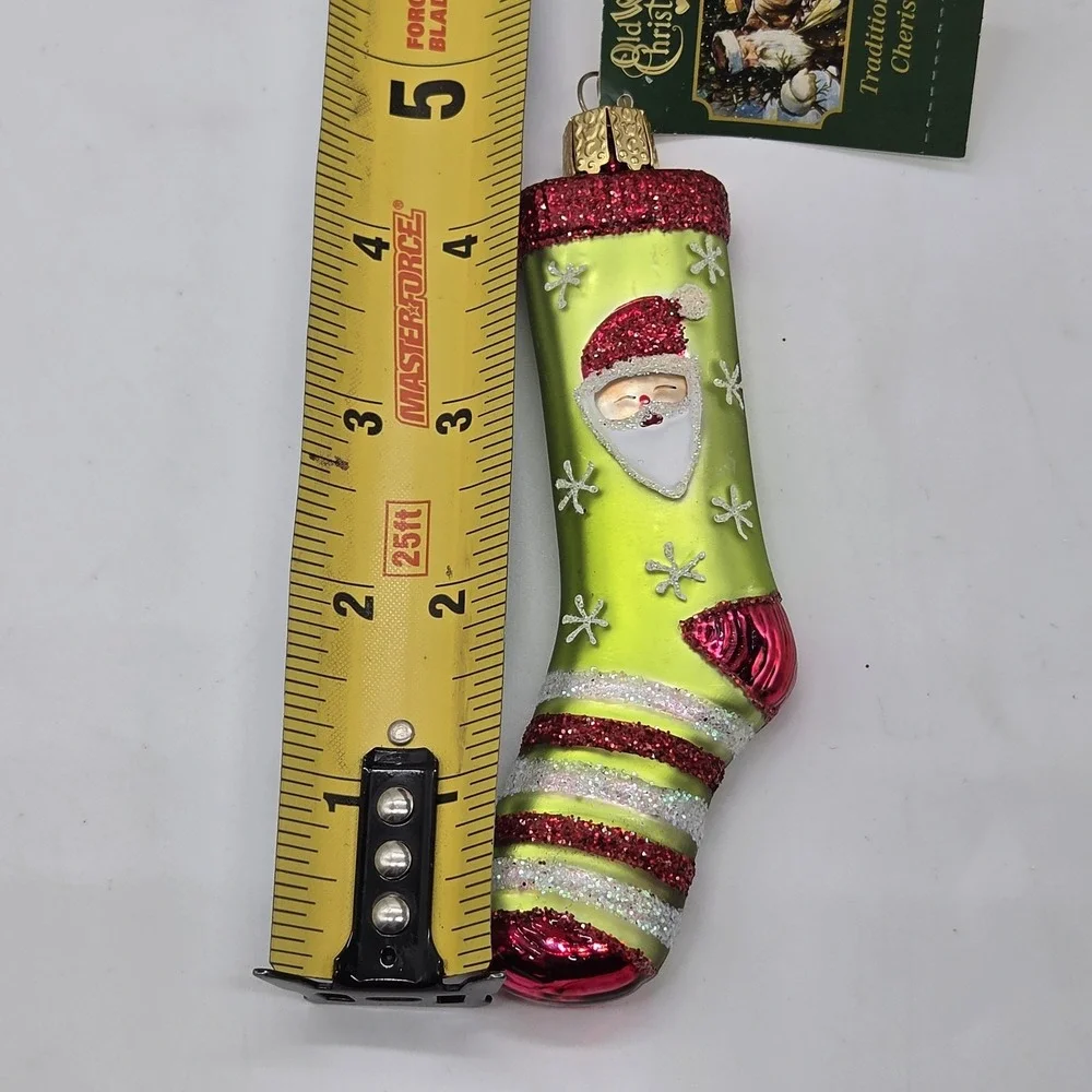 Old World Blown Glass Christmas Ornament Embellished 32432 Christmas Sock 2019